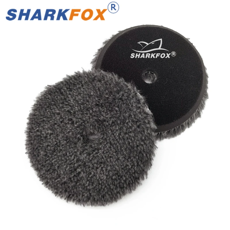 Sharkfox 3/5/6 인치 모직 연마 패드 자동차 자세히 연마 휠 버핑 울 패드 자동차 바디 폴란드어 스크래치 제거