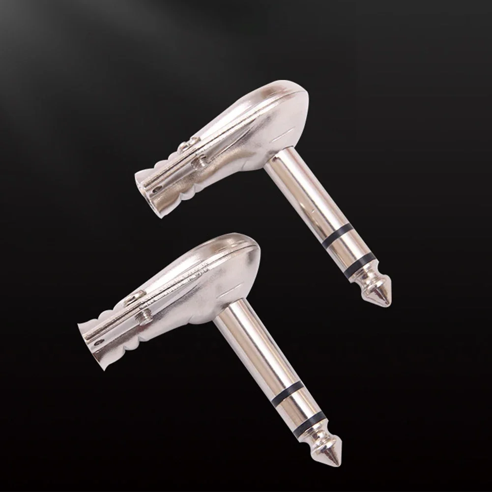 4pcs/kit 6.35mm 1/4 Inch Stereo TRS Right Angle Guitar Flat Male Connector Suitable For Making Patch Cables Audio Connector