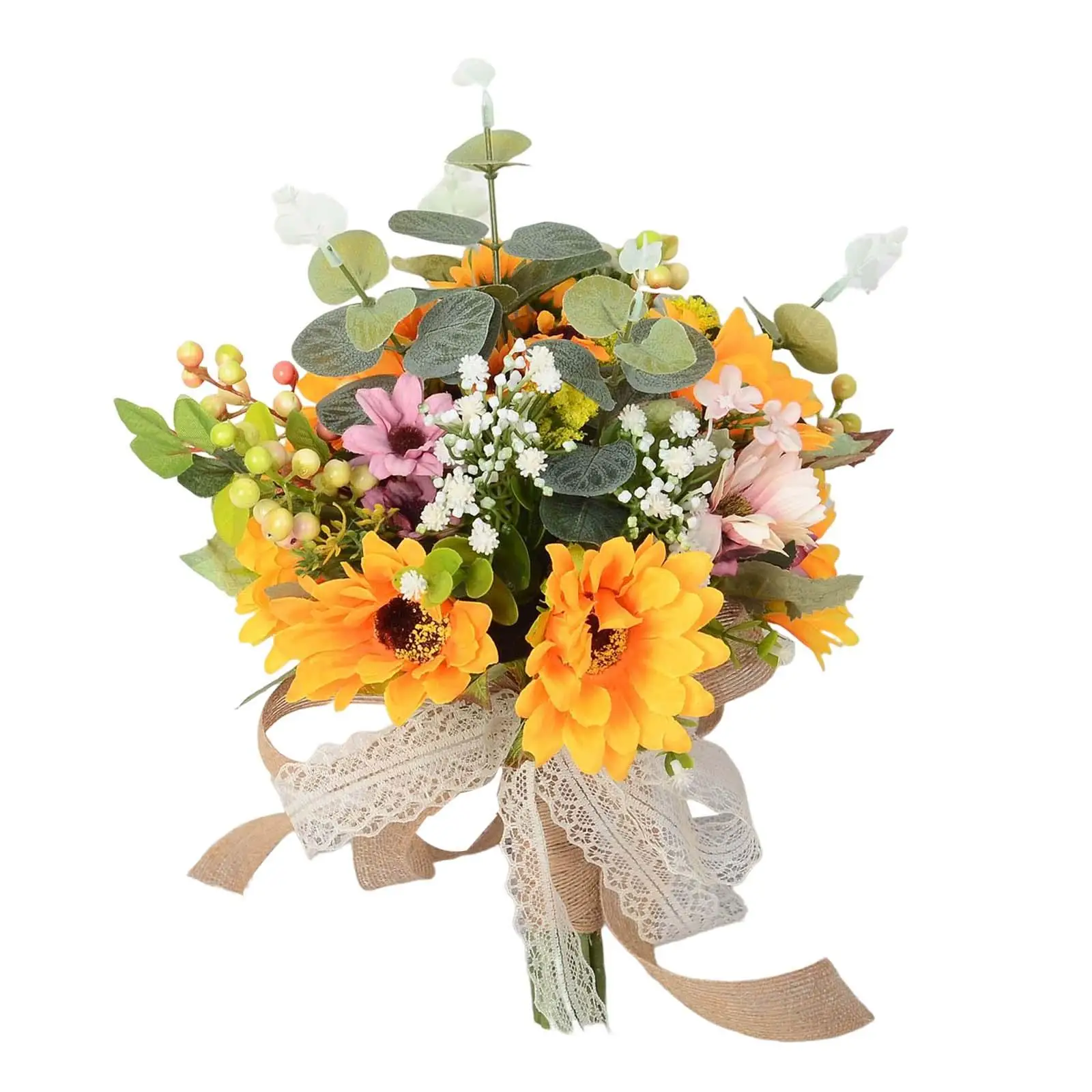 Wedding Bouquet Bridal Holding Wedding Bouquet with Ribbon sun flower Wedding Bouquets for Housewarming Gift Centerpieces