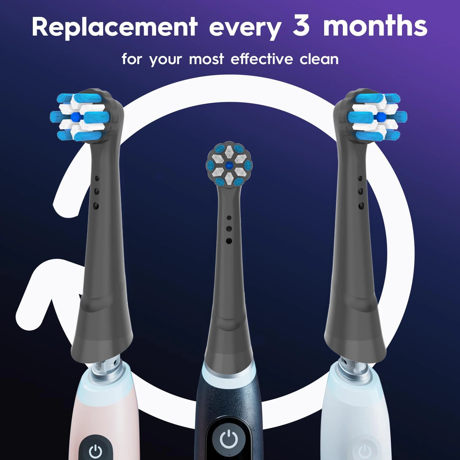 Replacement Toothbrush Heads replacement toothbrush heads Compatible with Braun Oral B iO 3/4/5/6/7/8/9/10 Series Electric Toothbrush