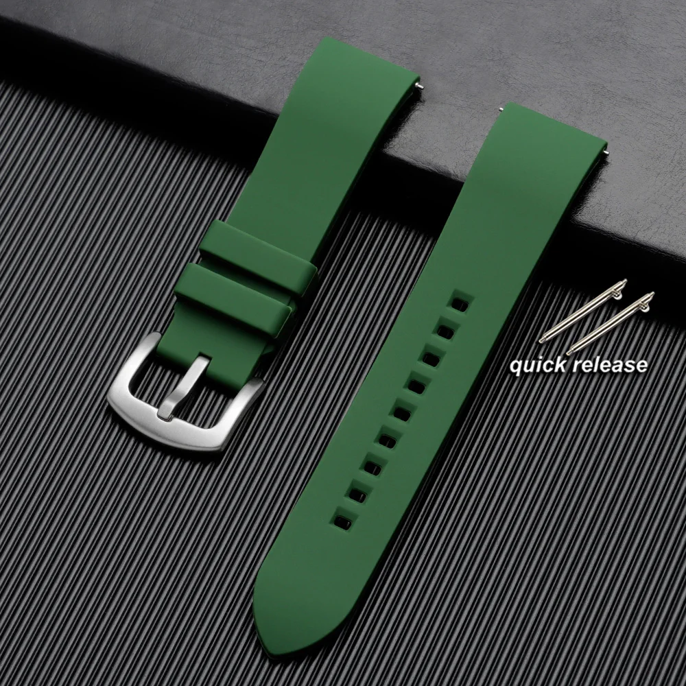 Quick Release Waterproof Silicone Sports Watchband - Soft Rubber Strap