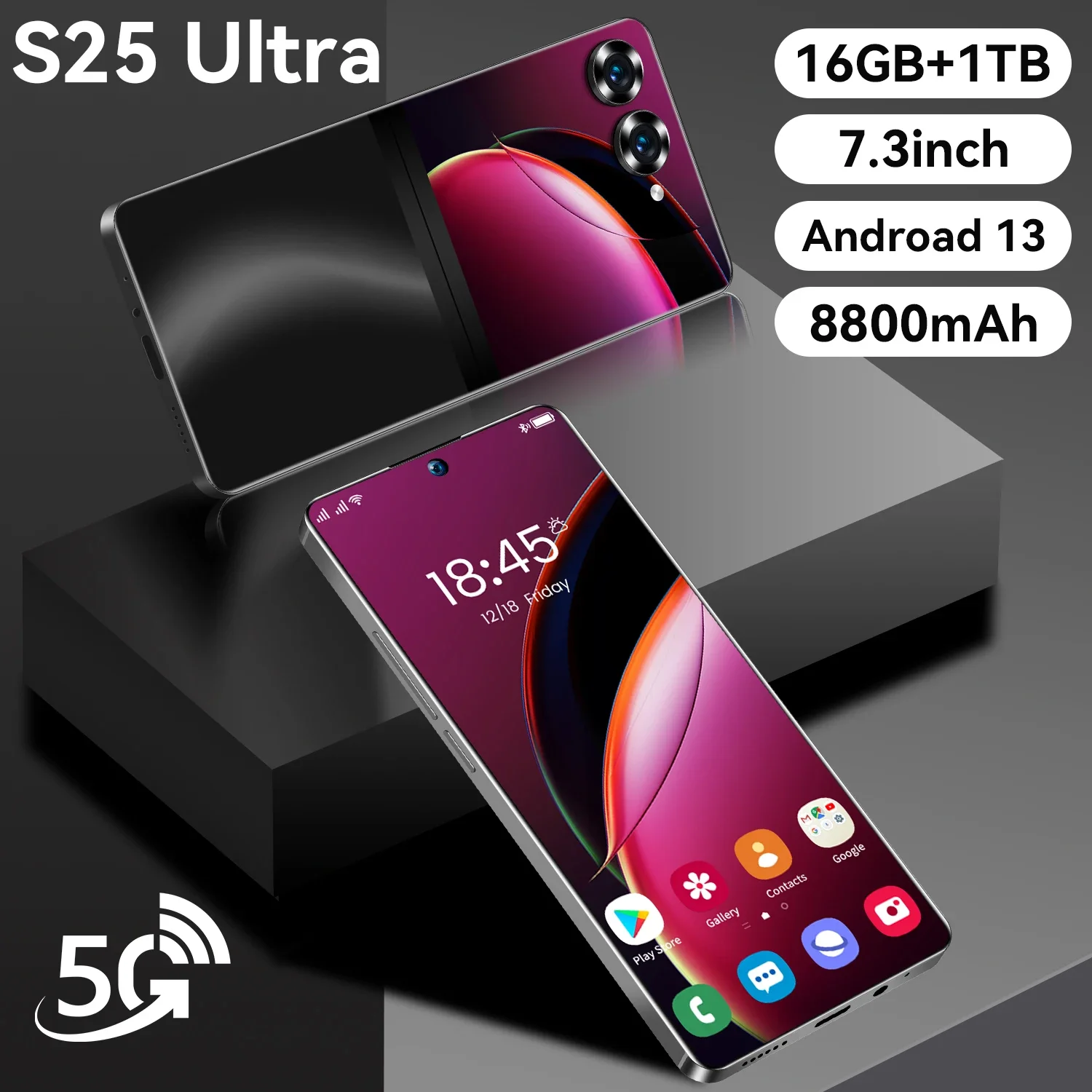 

Global S25 Ultra smartphone 7.3 HD Screen 16G+1T 8800mAh Android13 Celulare 5G Dual Sim Face Unlocked Original Mobile Phone