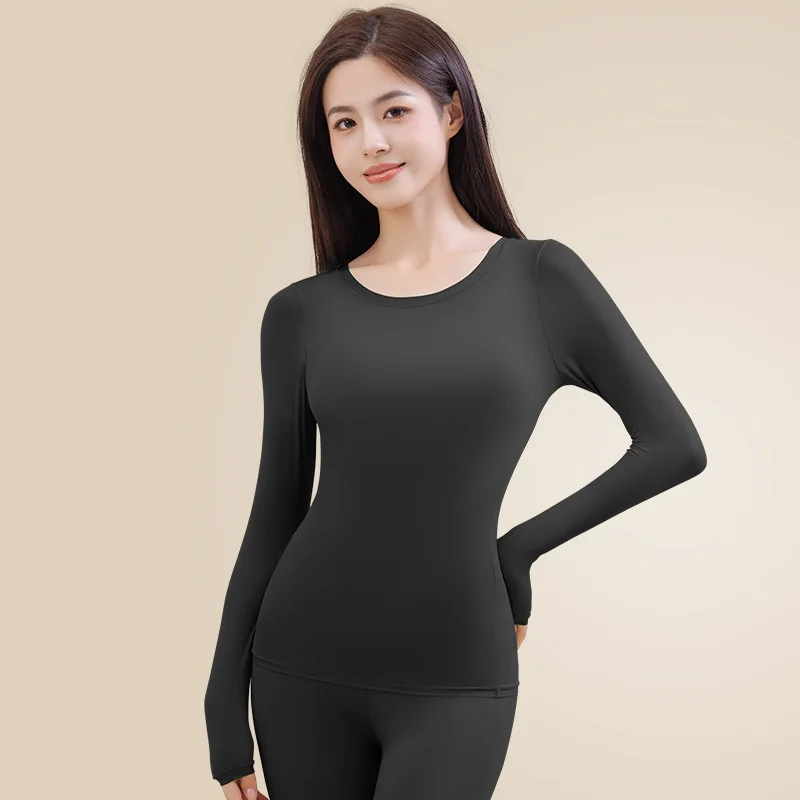 1pcs Women's Ultrathin Thermal Underwear Set High elasticity Plus Size Constant Temperature Seamless Long Sleeve Bottoming Sets