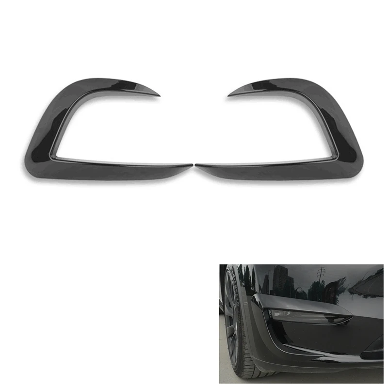 

Front Fog Lights Eyebrow Wind Knife Sticker For Tesla Model Y Fog Lamp Eye Lid Eyebrow Cover Trim