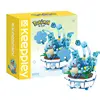 Anime Pokemon Building Block Figure Toys Pikachu Charmander Squirtle Cartoon Model Home Decoration Plant Potted Flower Brick Toy 6