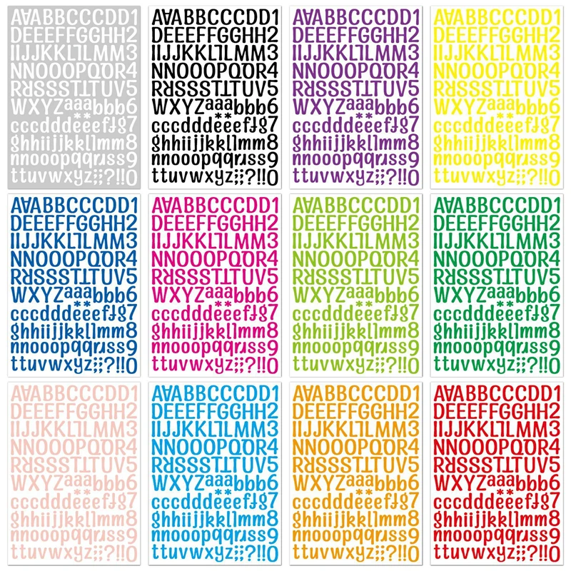 Colorful English Letters Alphabet Number Scrapbooking Stickers 1pcs