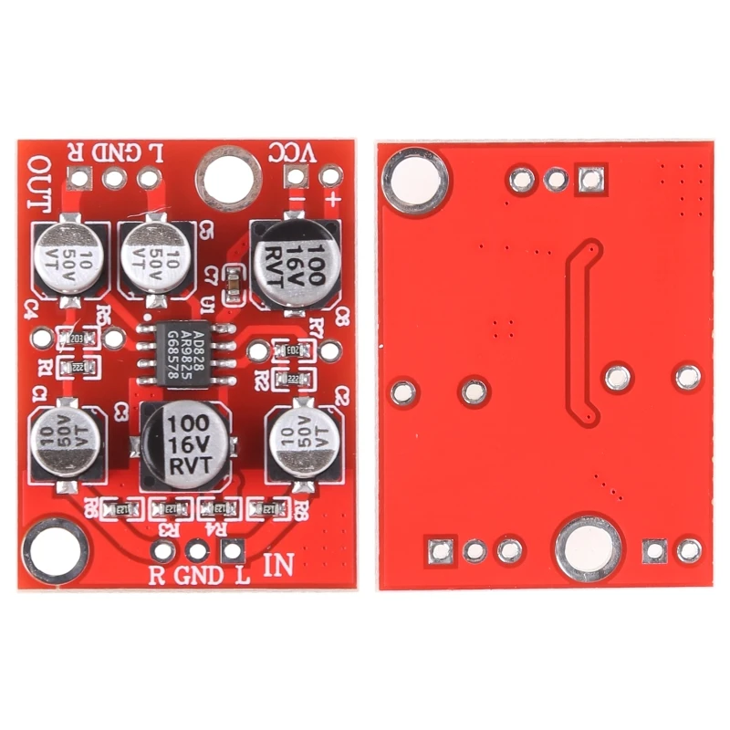 

for DC 5V-15V 12V AD828 Stereo Preamp Power Amplifier Board Preamplifier Module