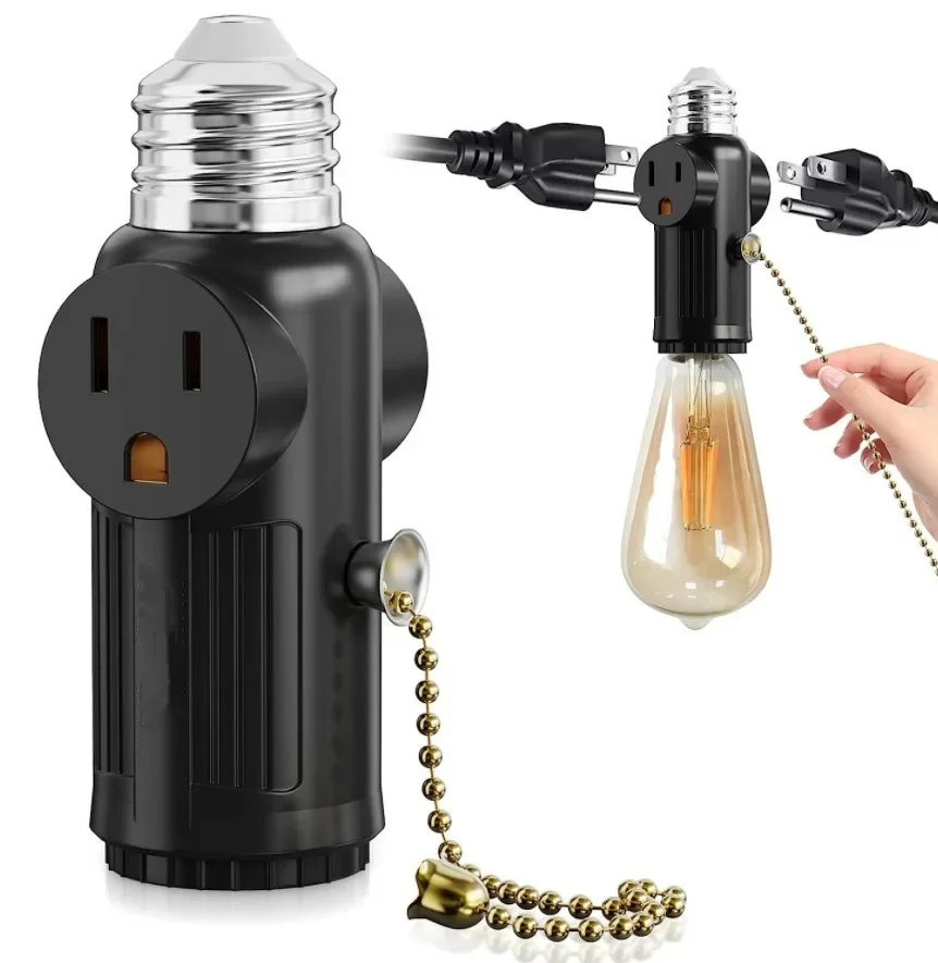 Lamp Socket Adapter E26 E27 LED Bulb Base to US Plug
