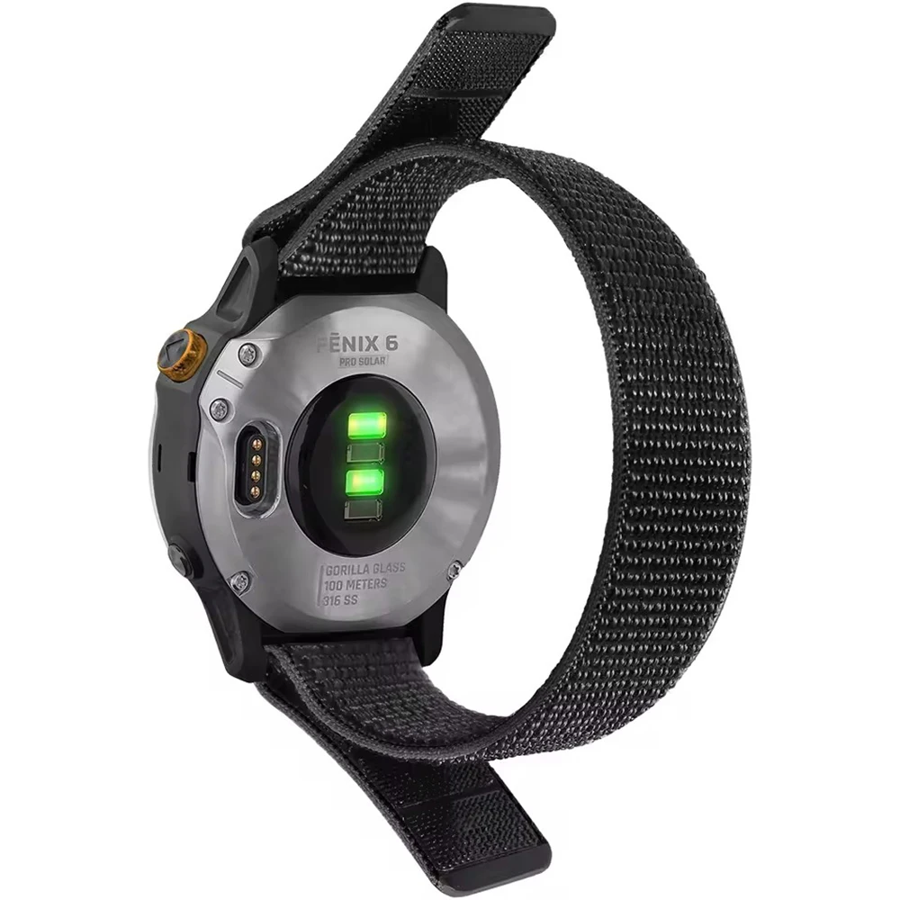 QuickFit 26 22mm Hook Loop Nylon Sport Woven Bracelet Strap