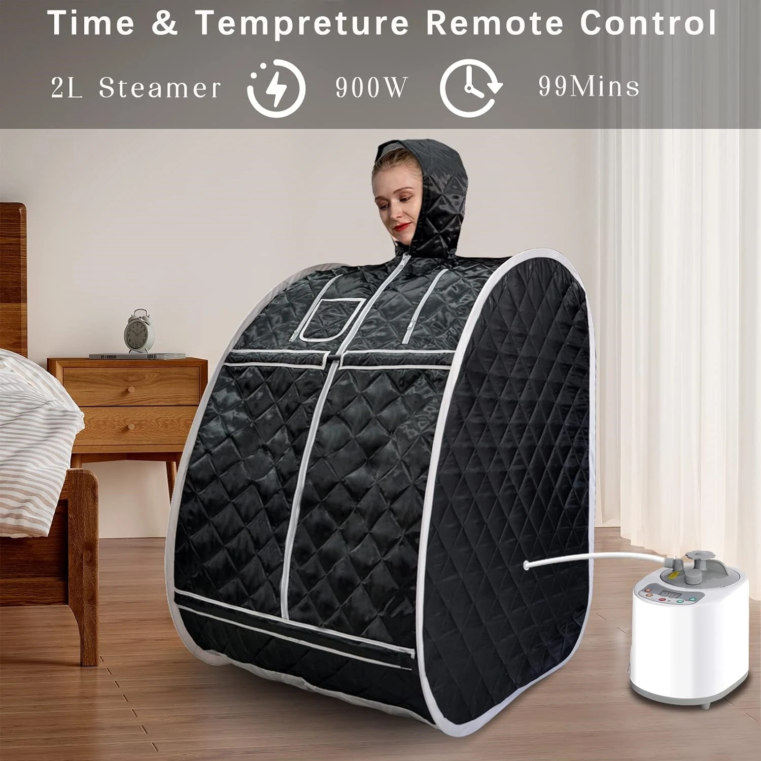 Portable sauna Folding Steam Sauna SPA Room Tent Box with Steamer One Person Weight Loss Full Body Slimming 사우나 4