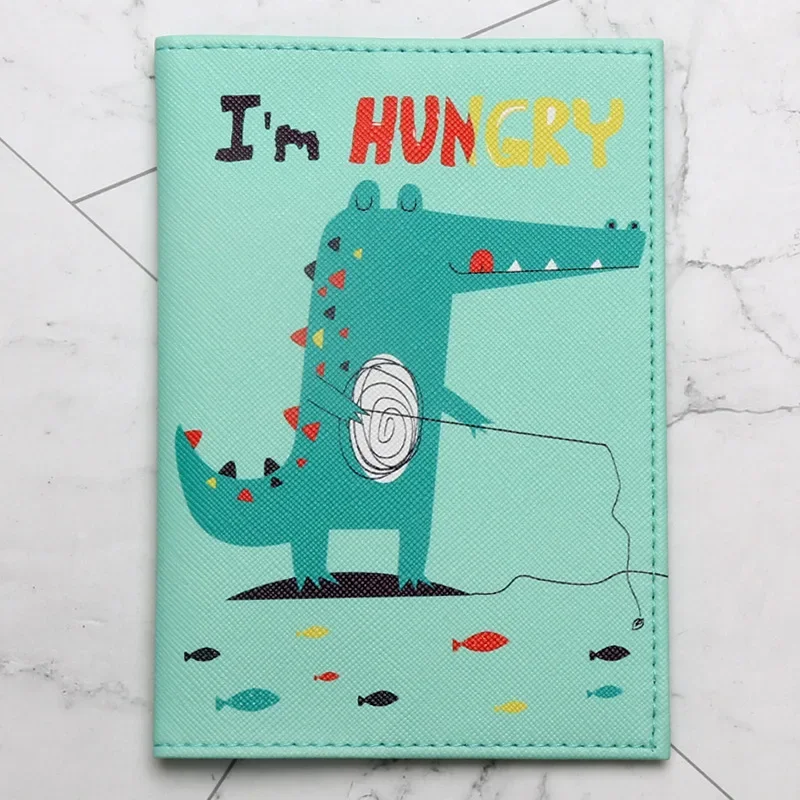 PU Leather Unisex ID Bank Card Holders Cute Gifts Cartoon Dinosaur Passport Cover Holder Travel Accessories