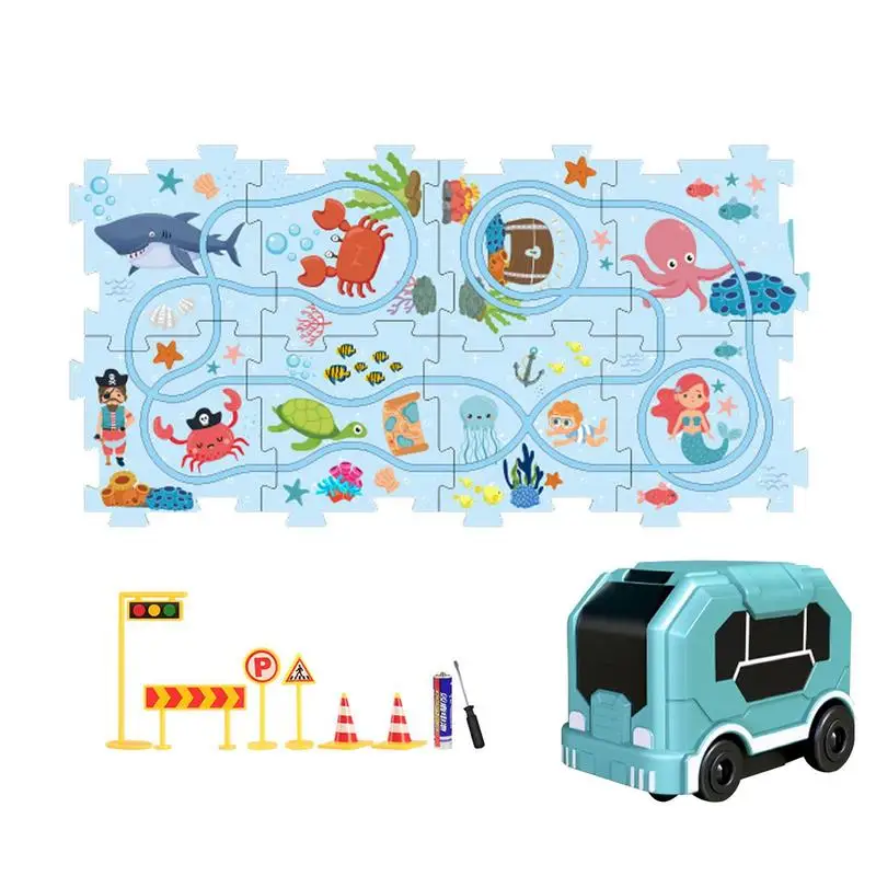 

Educational Puzzle Track Car Play Set Building Puzzle Play Electric Track Electric Reusable Rail Building Toys For Boys Girls