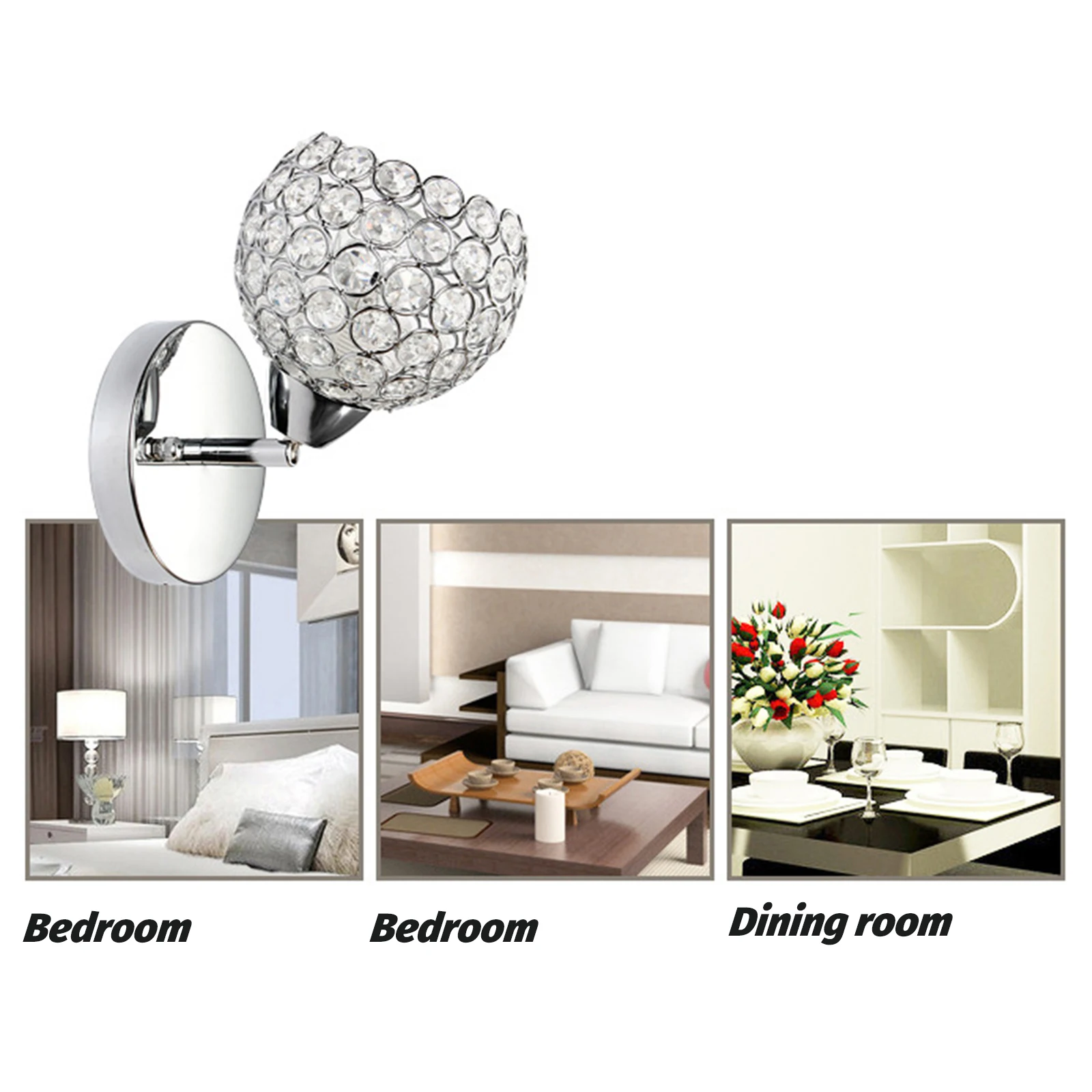Crystal Wall Sconces Modern Wall Lamp G9 LED Round Bedroom Bedside Lights Dining Room Hallway Light Fixture