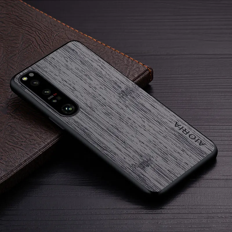 Luxury Bamboo Wood Pattern Leather Phone Case