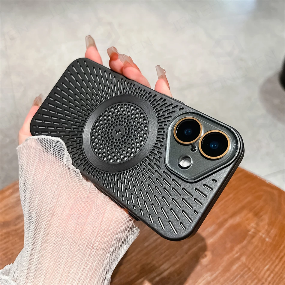 Slim Desert Gold Breathable Magnetic Case with Wireless Charging Capability