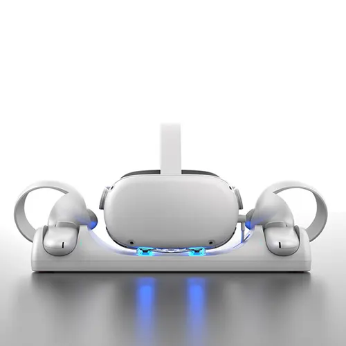 Oculus Quest 2 VR 안대용 충전 도크, 헤드셋 핸들 컨트롤러 충전기 스테이션 스탠드베이스 세트 메타 퀘스트 2 액세서리 2