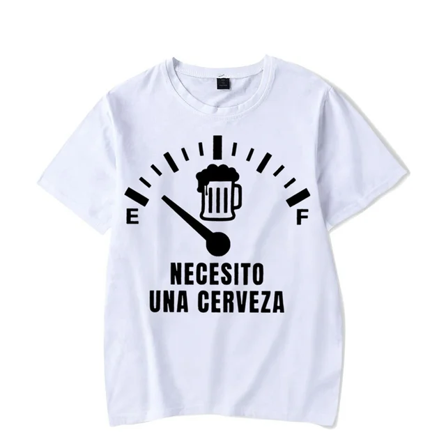 Men's Street T-shirt: A Radiant Expression of Style and Comfort 5 Men's Street T-shirt Necesito Una Cerveza Print Luminous