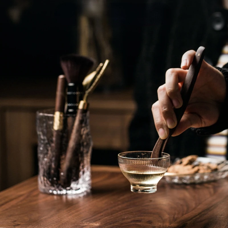 

Sandalwood Natural Tea Brushes Cleaning Creative Art Professional Tea Brushes Set Ebony Ferramentas Kitchen Accessories