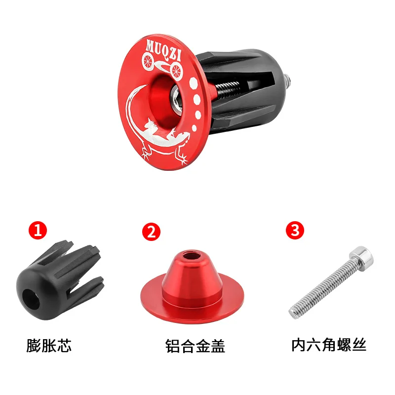 MUQZI Bike Handlebar End Plugs Aluminum Alloy Handlebar End Caps MTB Road Fixed Gear Bike Bar Ends Plug