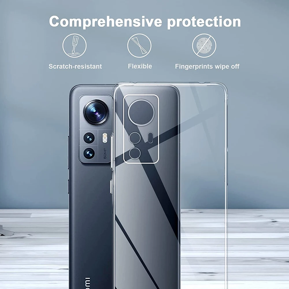 Luxury Clear Silicone Soft Phone Case For Xiaomi Mi 11 12 Lite 12S 11i 11T Pro Ultra Thin Transparent Back Cover Shell TPU Caso