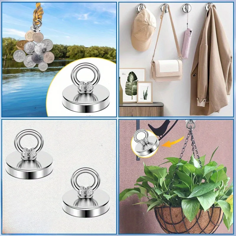 Fishing Magnetic Hooks for River Salvage Fishing Accessories Home Outdoor Use magnetic hooks