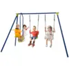 Babyjoy 440 lbs Swing Set 2-in-1 Kids Swing Stand w/Two Swings & One Glider for Backyard 1