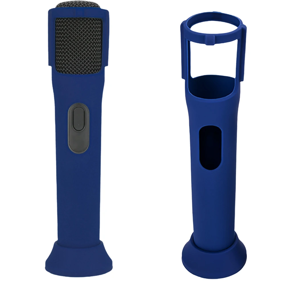 Silicone Protective Case for JBL PartyBox Wireless Microphone Case Anti-Rolling Mic Sleeves Microphone Stand Non-slip Cover