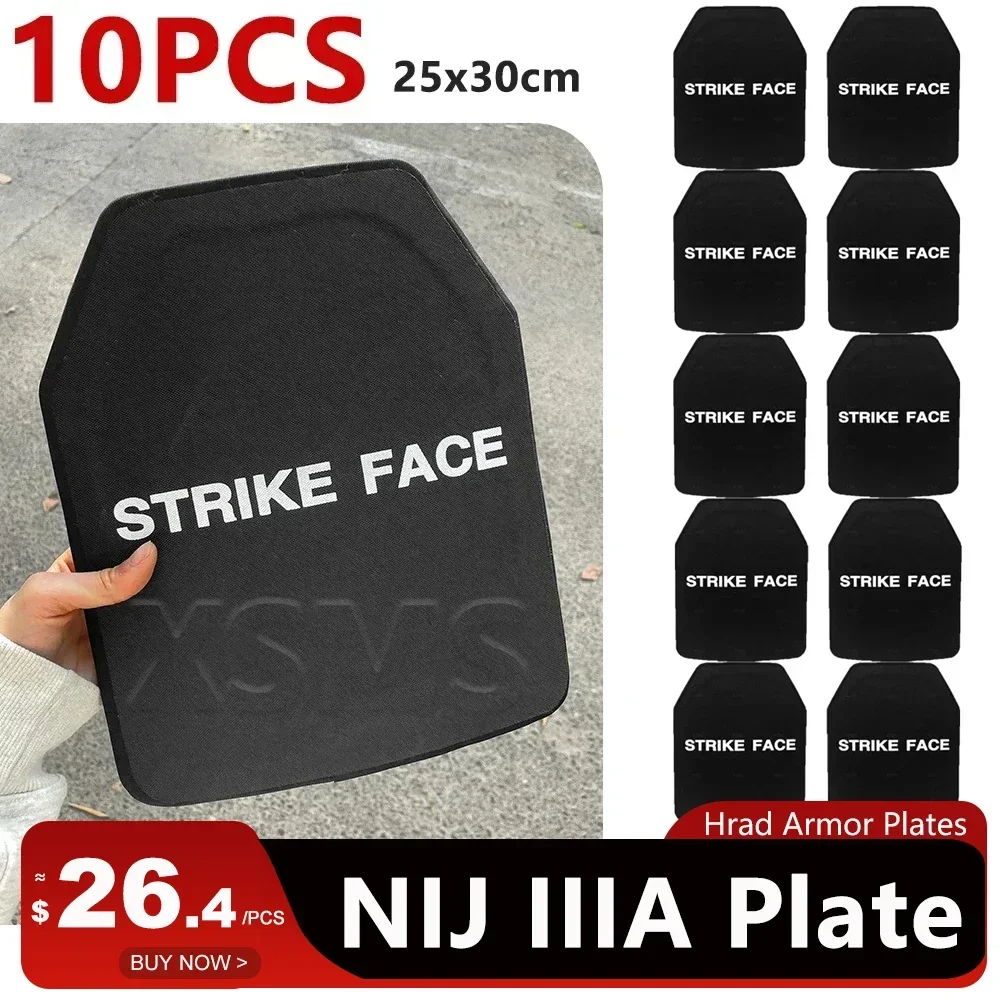 

10 Piece 10*12 Inch Tactical NIJ Level IIIA PE Bullet Proof Plates Level 3A Bulletproof Board Backpack Armor Panel Body Armor