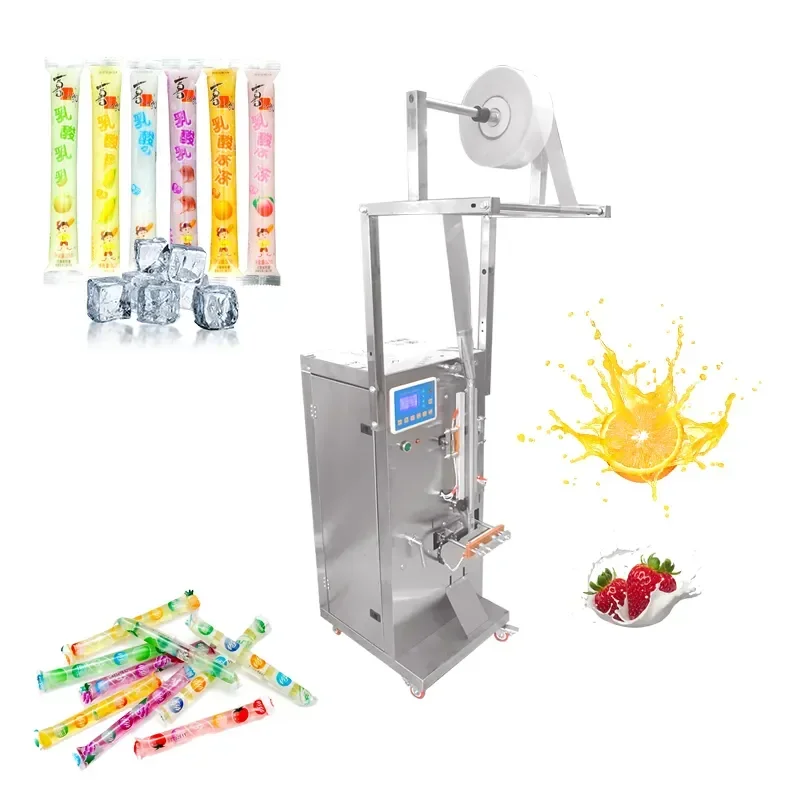 

Full Automatic Ice Lolly Ice Pop Popsicle Water Liquid Stick Bag Pouch Sachet Filling And Sealing Packing Packaging Machine