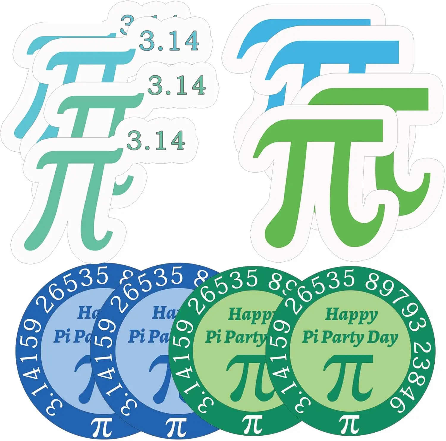 60 Pcs &pi; Symbol Decorations Scientific Labels Pi Day Commemorative Celebration Card 3.94 inch Geometric Pi Math Science Cards