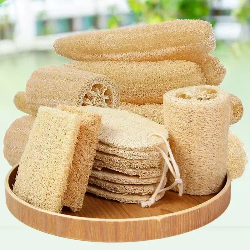 1pcs Natural Bath Loofah Exfoliating Body Sponge with Rope Loofah Scrubber for Skin Care Spa Shower Body Bath Brush Wholesale 4