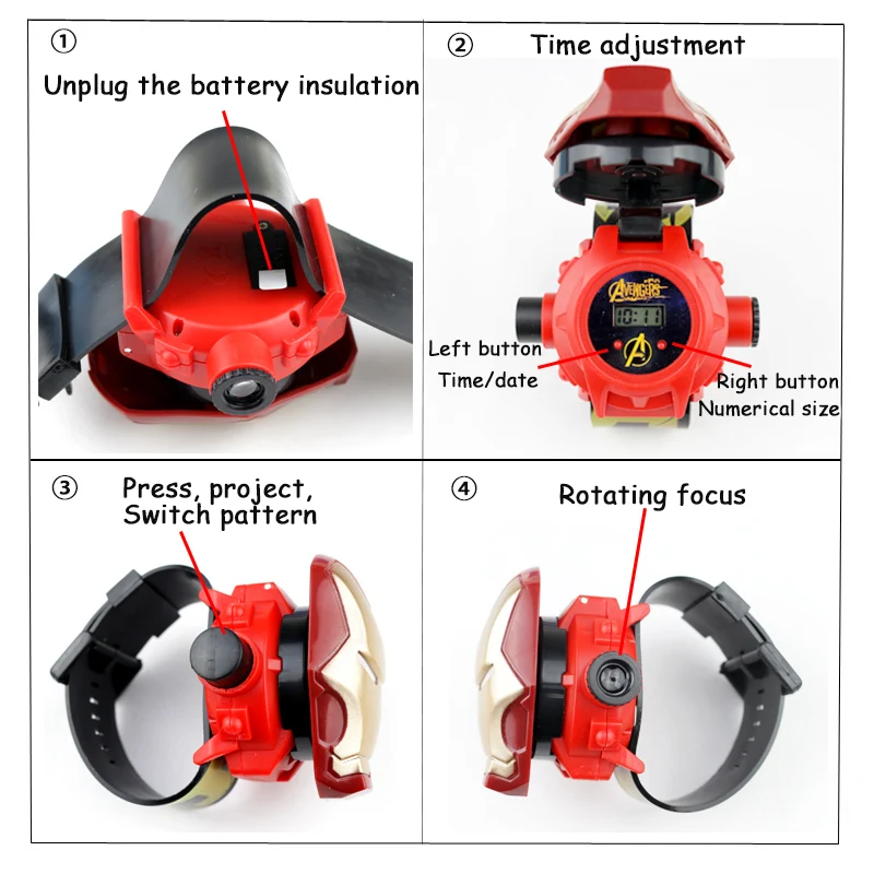 Disney kids' watches for Girls 3D Projection Princess Elsa Mickey Mouse Digital Watch Spiderman Clock relogio 4