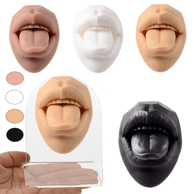 1PC3DMouthLipPiercingSiliconeModelJewelryDisplayStandPractice