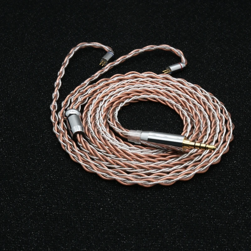 

8 Cores Pure Silver And Single Crystal Copper Mixed Braid Headphone Upgrade Cable For SE846 SE535 UE900S ED12 TRN V80 V20