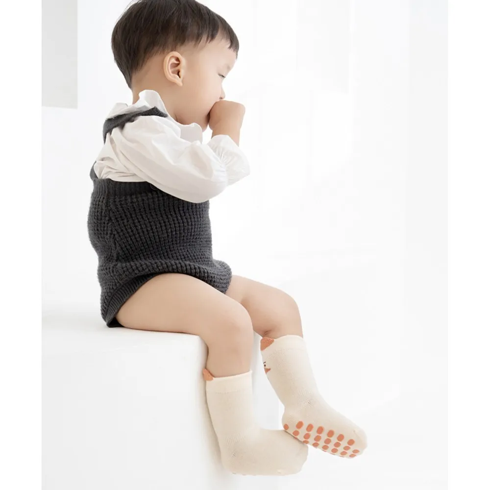 5Pairs Funny Baby Non Slip Floor Sock Cute Infant Girl Cotton Socks Autumn Anti Slip Children's Knee Sock 0-5Years