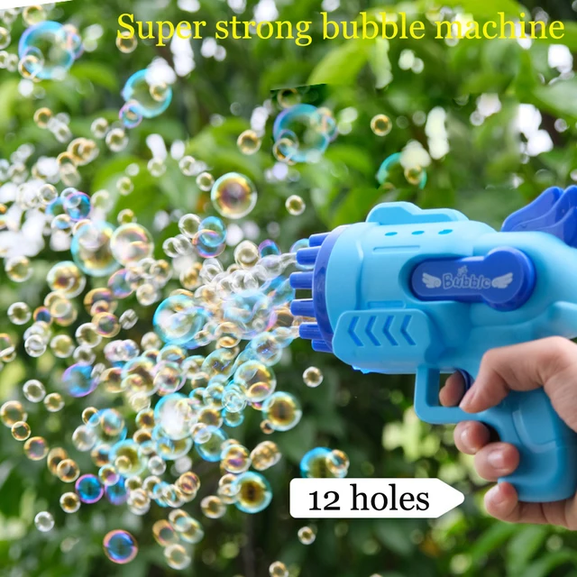 Bubble Gun Electric Automatic Soap Rocket Bubbles Machine Kids Portable Outdoor Party Toy LED Light Blower Toys Children Gifts 1