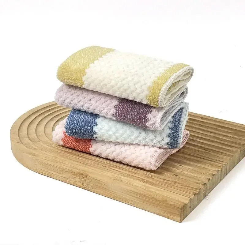 10Pcs/set Kitchen Cleaning Towels Cleaning Cloth For Tableware Dish Microfiber Absorbent Decontaminated Household Scouring Pads