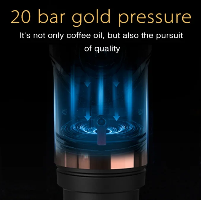 Portable Black Electric Coffee Machine Automatic Manually Operated Portable Espresso Coffee Machine 4