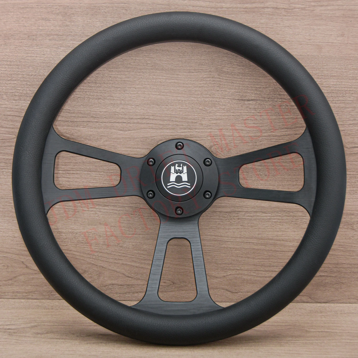 14inch JDM Classic Leather Steering Wheel Universal Vintage Semi Truck Steering Wheel For Volkswagen