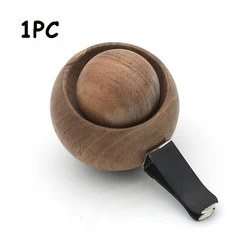 Spherical Wooden Essential Oil Diffuser for Home and Car - Natural Fragrance Decor (1pc Dark Brown)