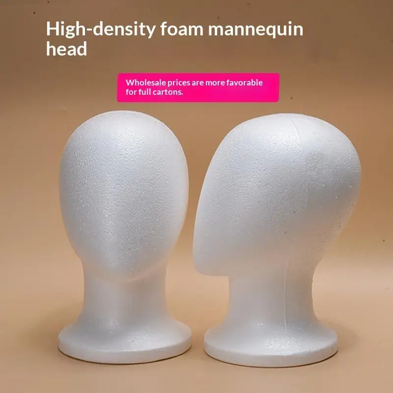Espositore per parrucche e occhiali da uomo/donna, testa di manichino bianca in schiuma, supporto per cappelli, modello testa di manichino - immagine 5
