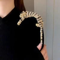 New Vintage Hyperbole Rhinestones Large Tiger leopard Shoulder Decor Brooches Men Women Unique Design Party Jewelry Accessory 3
