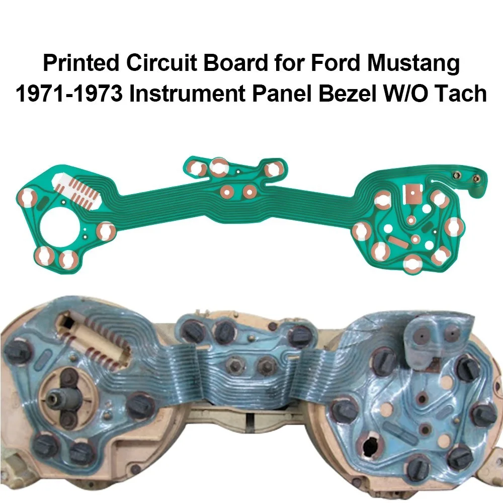 Tablero de instrumentos 1971-73 para Ford Mustang, bisel del panel de instrumentos con circuito impreso, sin tacómetro 2