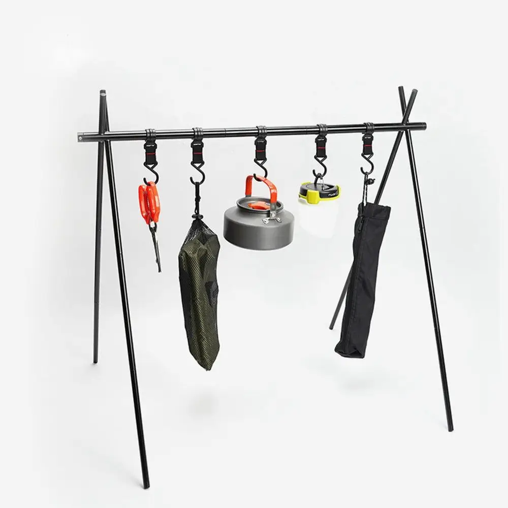 Description Picture 5 of item1/5pcs Black Rack Tool Detachable Finishing Hook Pot Pan Hanger Outdoor Camping S-Shaped Hanging Hooks Storage Buckle