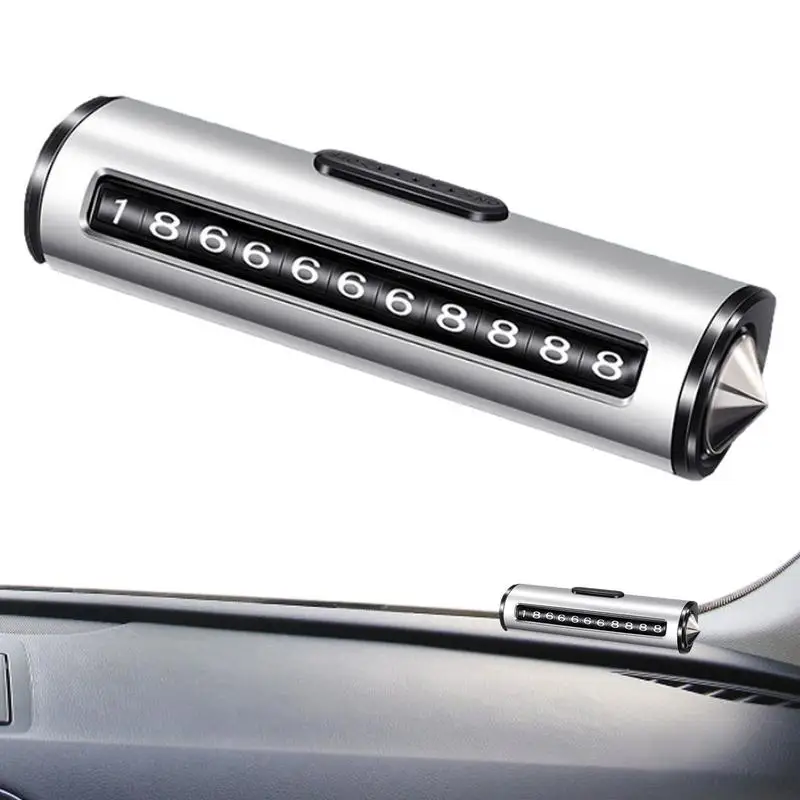 

Car Safety Hammer Seat Belt Cutter Multipurpose Temporary Parking Phone Number Card Universal Notification Number Temporary Stop