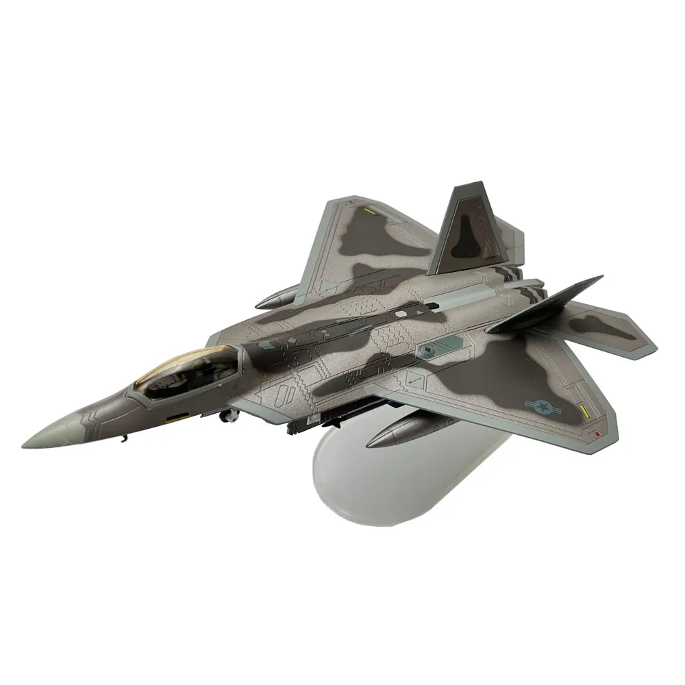 1:100 1/100 Scale US F-22 F22 Raptor Battled Version Fighter Plane Diecast Metal Airplane Aircraft Model Children Gift Toy
