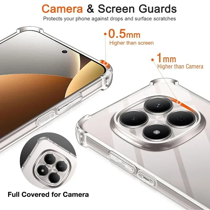 Transparent Soft Silicone Shockproof Protective Phone Case with Bumper