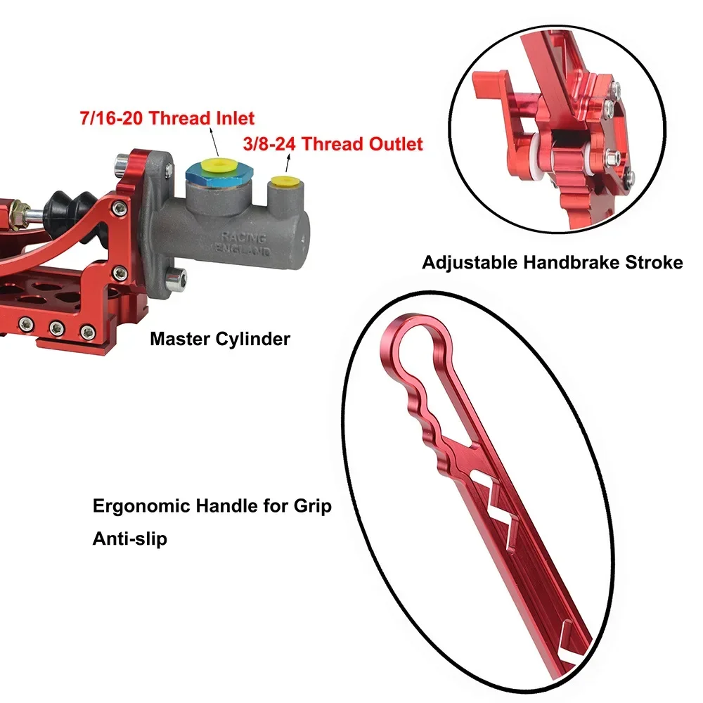 Racing Handbrake Universal Car Hydraulic Handbrake Racing Hand Brake Parking Rally Lever Vertical Horizontal Drift Handbrake Car Accessories