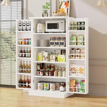 47in Freestanding Wood Pantry Storage Cabinet 1