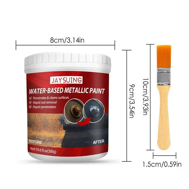 Convertidor de óxido para metal, 1 unidad de pintura metálica a base de  agua removedor de óxido con cepillo, protección antioxidante, imprimación  de